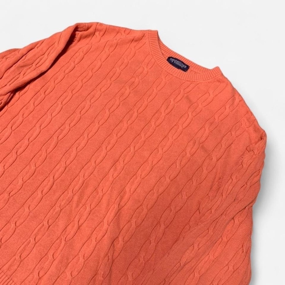 Light Orange cable knit Roundtree & Yorke sweater Size‎ XL